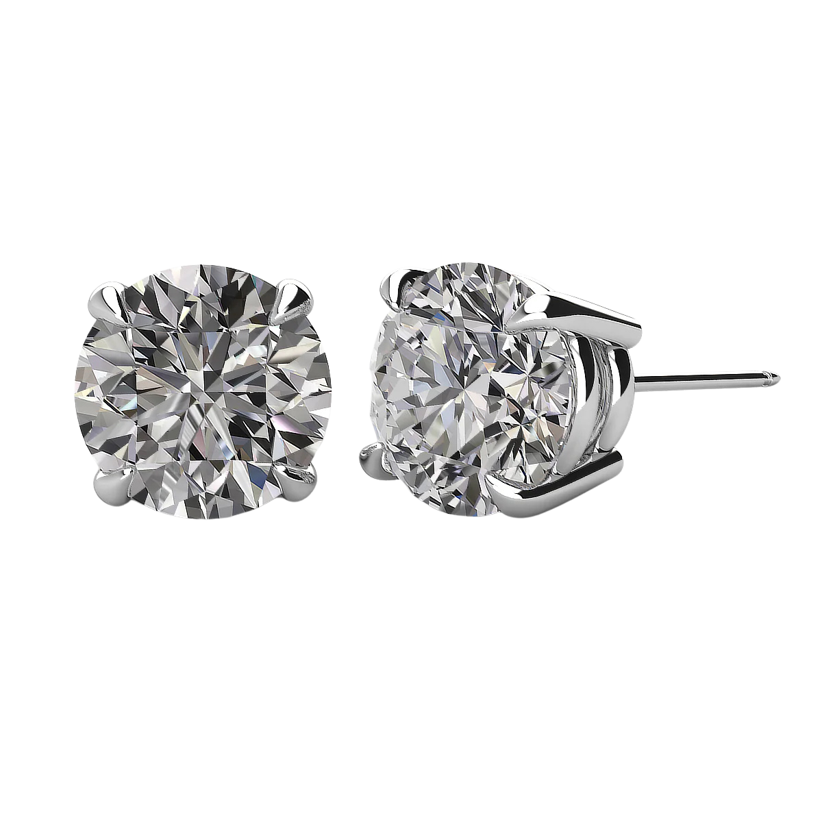 Zarcillos Studs Moissanite 6.0mm