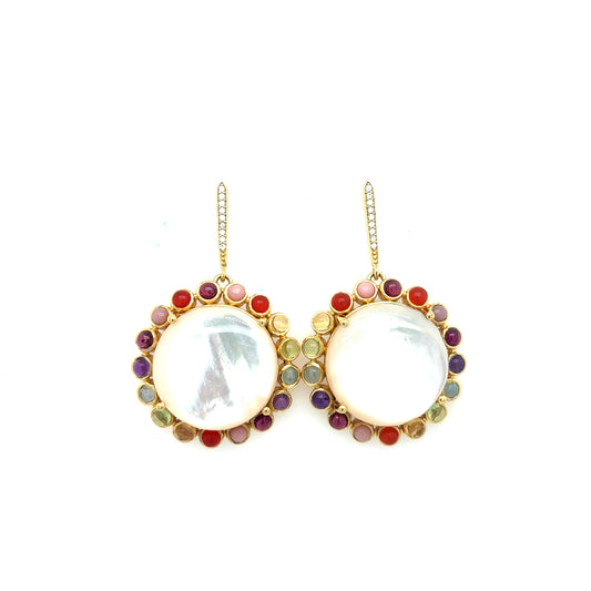 Zarcillos Mother of Pearl Flower