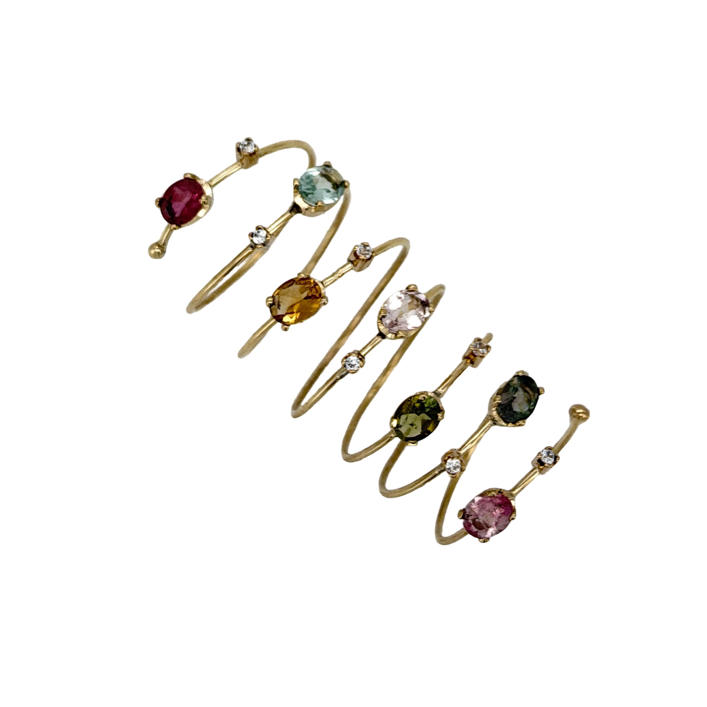 Anillo Espiral Oro 7 Filas