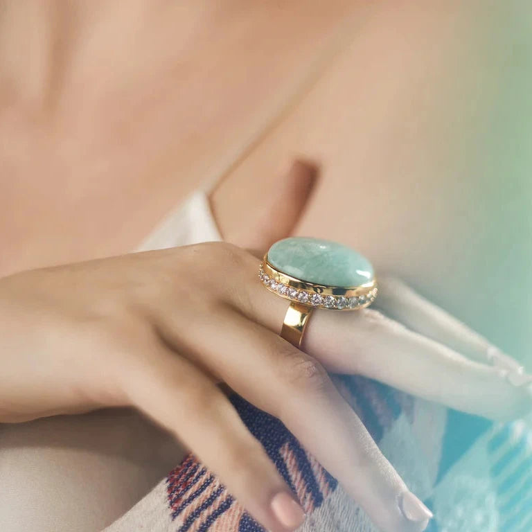 Anillo Statement Amazonite