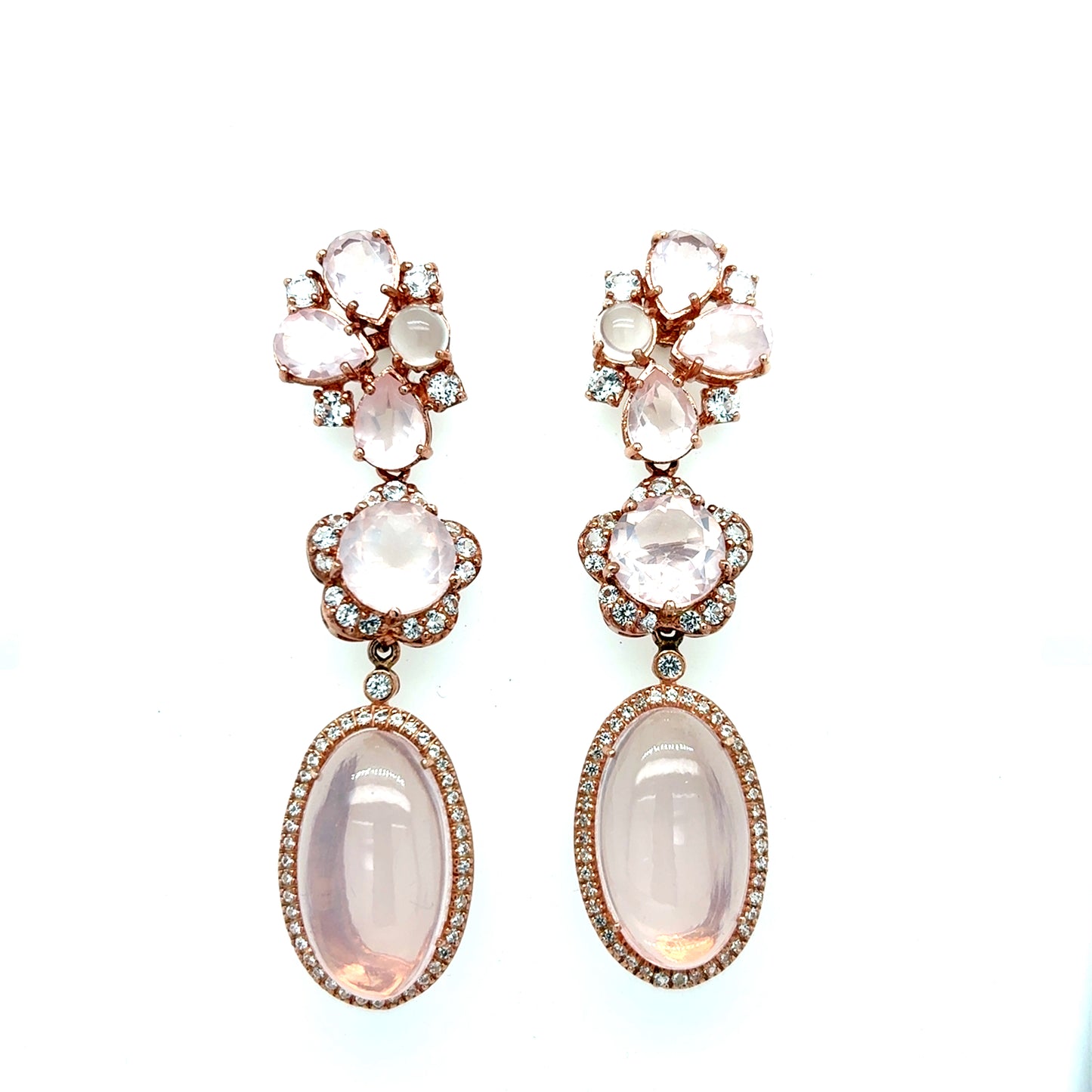 Zarcillos Rose Gold Flowers