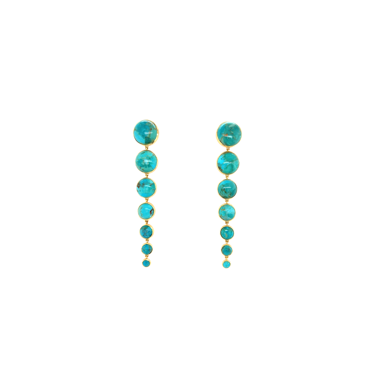 Zarcillos Droping Circles Turquoise