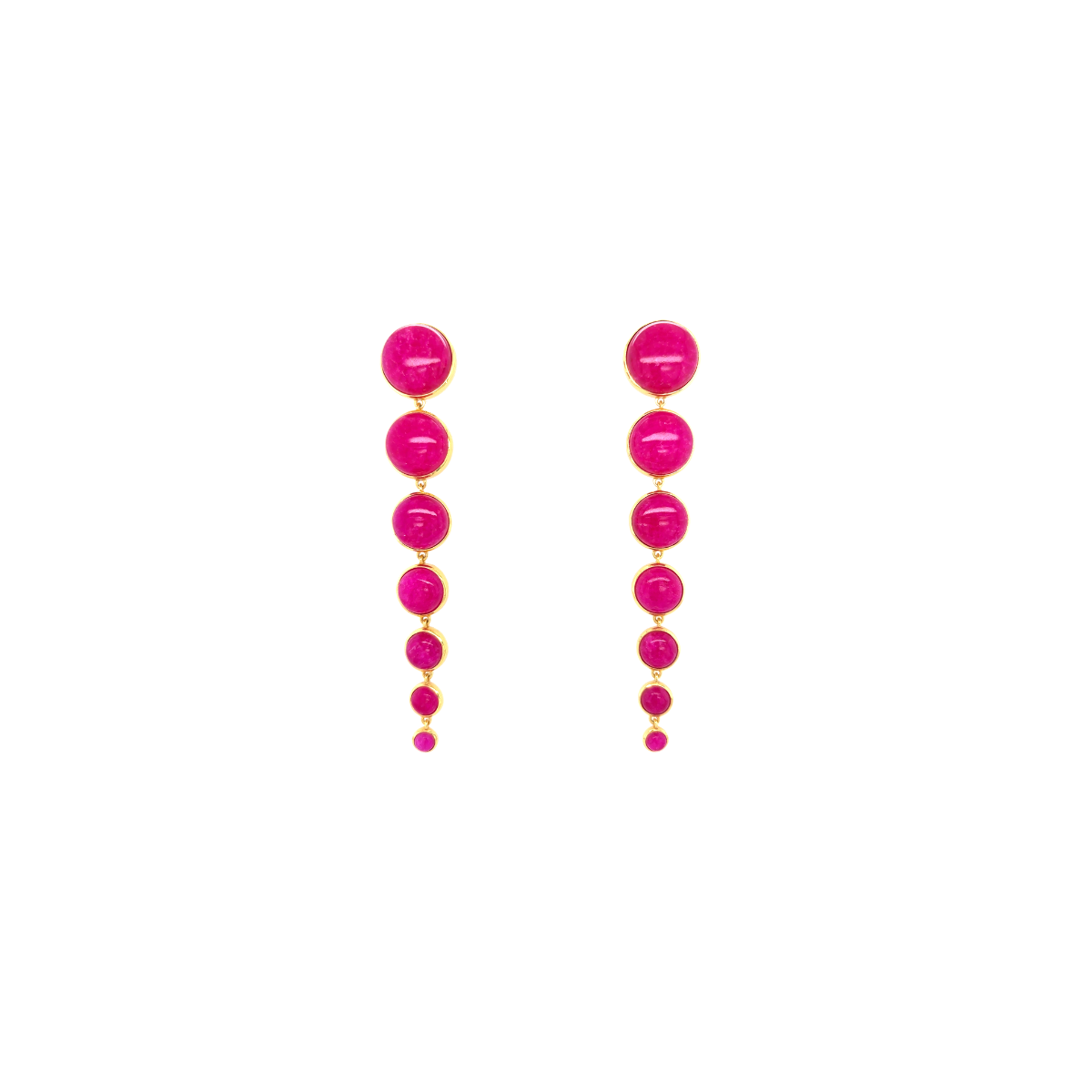 Zarcillos Dropping Cricles Hot Pink