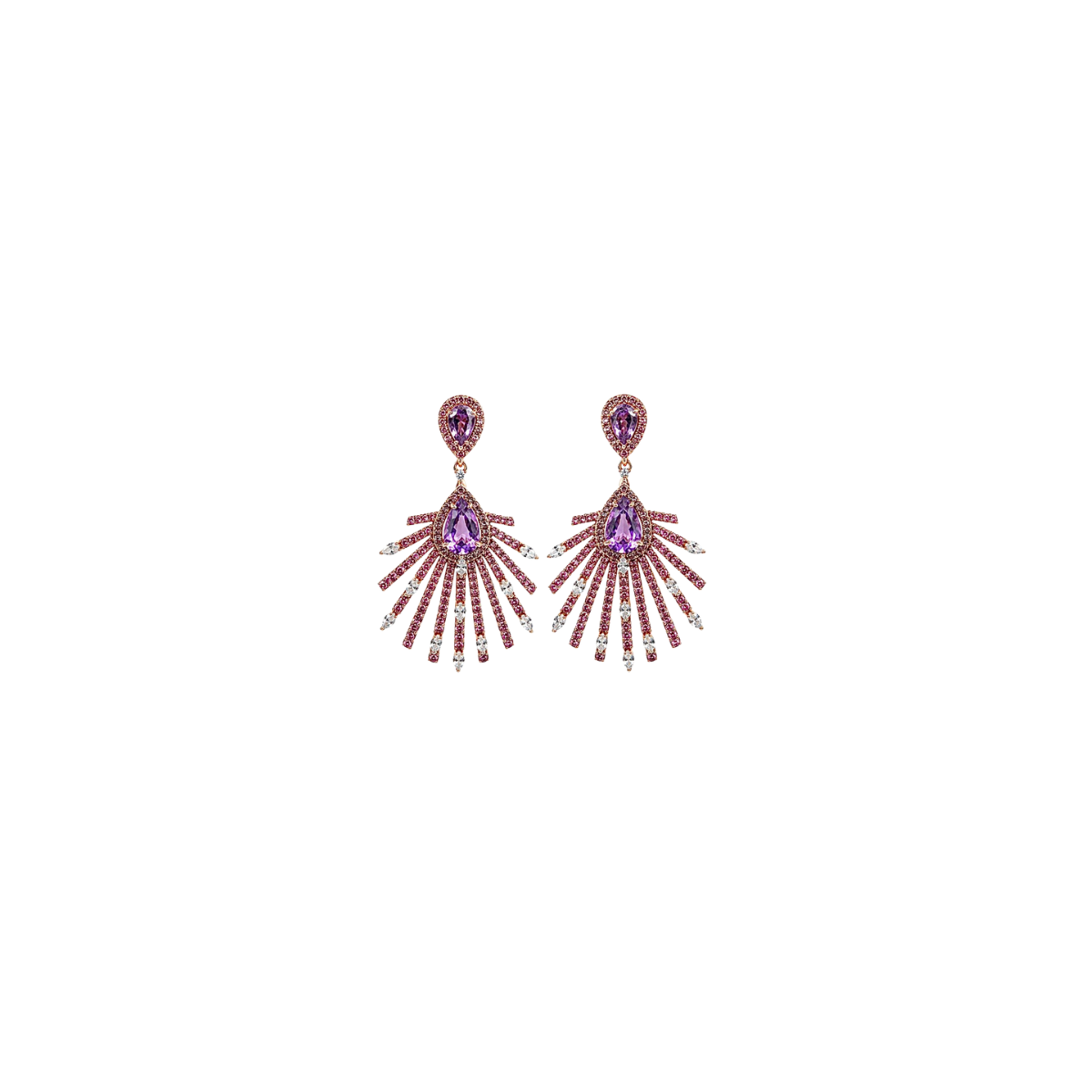 Zarcillos Purple Feathers